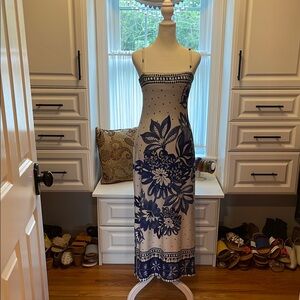Farm Rio Floral Blue and White Jersey Maxi Dress See Listing Descrip for Size